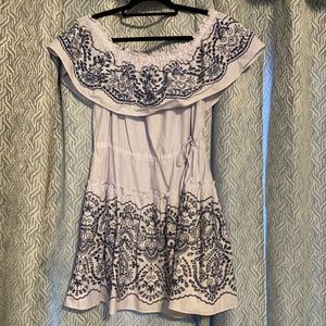 Bcbgmaxazria blue pin striped mini dress